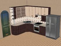 Проект кухни светлый и тёмный венге