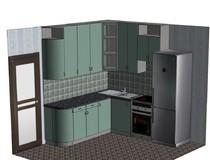 Проект кухни МДФ морская волна