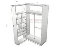 Проект углового гардеробного шкафа