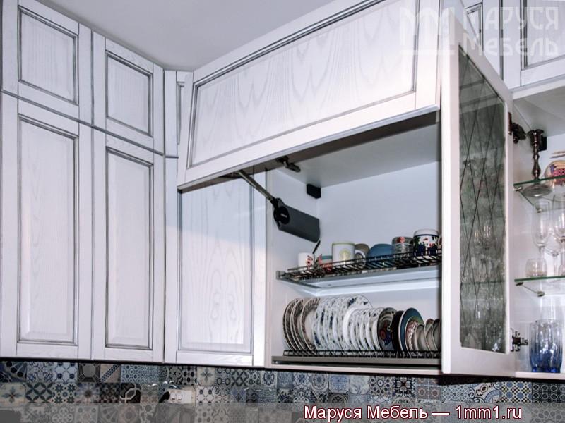 Кухня серебряная патина: Шкафы с сушкой 900 мм