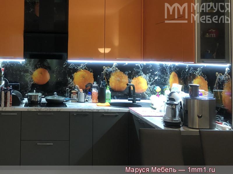 Кухня Апельсин: Стеновая панель Апельсин