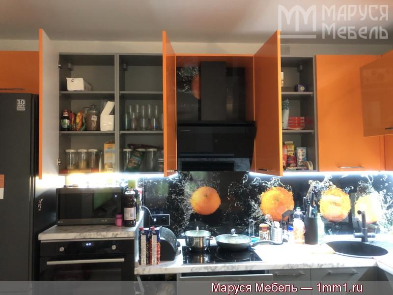 Кухня Апельсин: Распашные шкафы