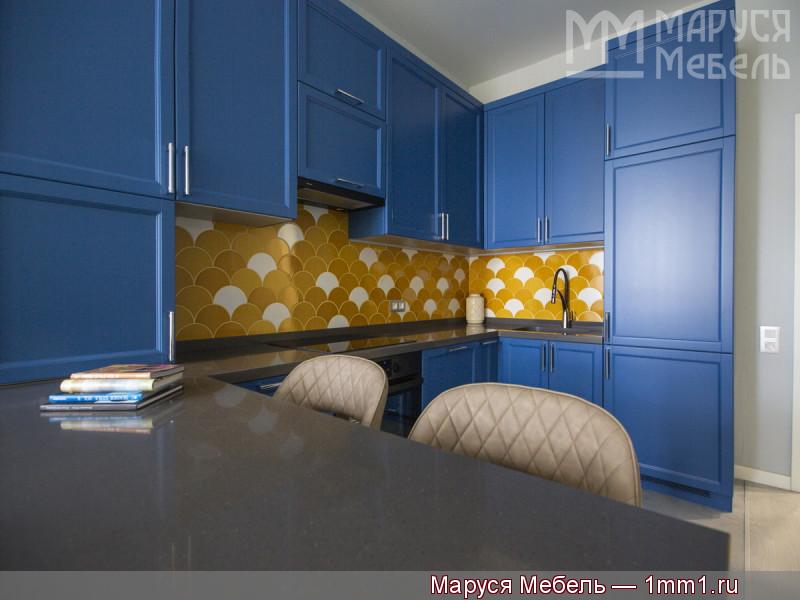 Жёлто-синяя кухня: Синяя кухня