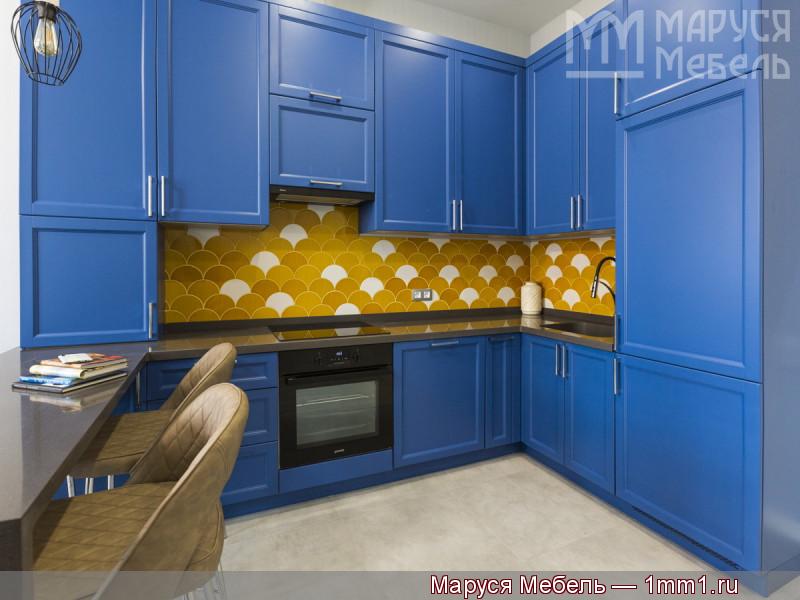Жёлто-синяя кухня: Синяя кухня фото