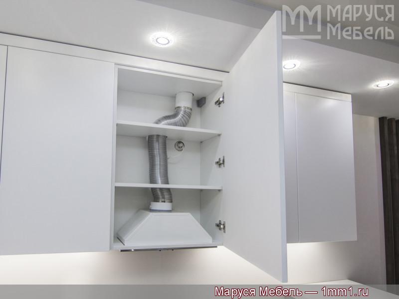 Кухня белый верх серый низ: Встроенная вытяжка в шкафу