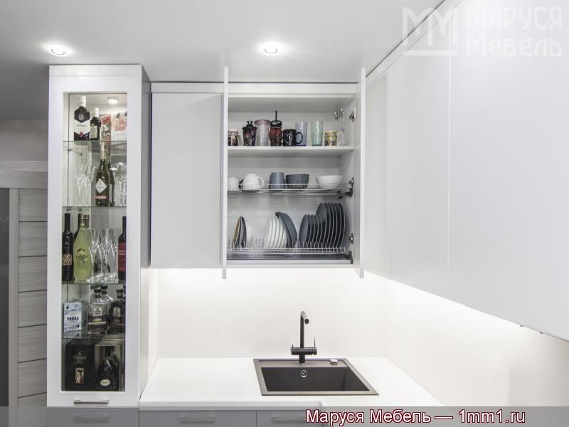 Кухня белый верх серый низ: Шкаф сушка