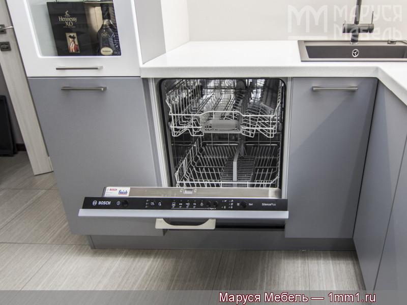 Кухня белый верх серый низ: Встроенная посудомоечная машина