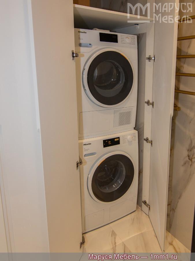 Шкаф под стиральную машину: Стиральная машина и сушка в шкафу