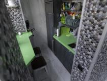 Серо-зелёная мини-кухня