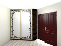 Шкаф-купе зеркальный с пескоструйным рисунком