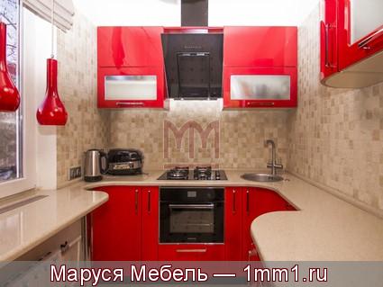 Маленькая красная кухня: Фото маленькой красной кухни