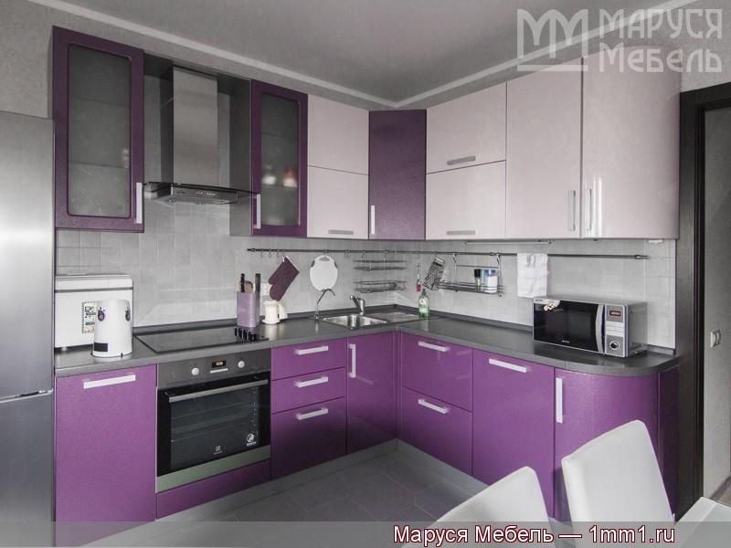 Стёкла: Стекло Шале бесцветное в фиолетовой кухне