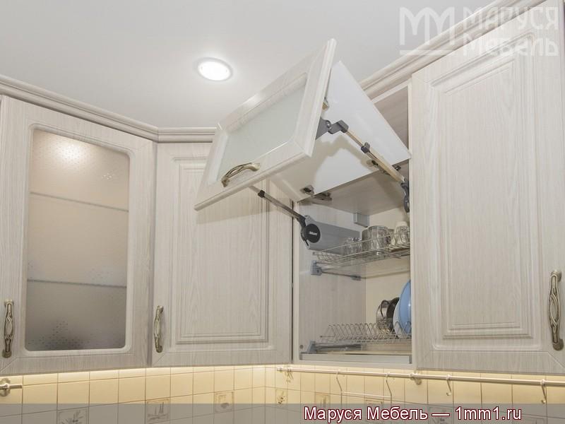 Кухня белёный дуб: Шкаф-сушка с подъёмным механизмом